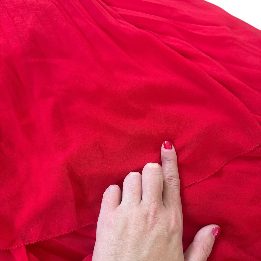 Aritzia Wilfred Wrap Pleated Midi Dress Red - Picture 8 of 11